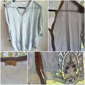 Meadow Rue | Gauze Embroidery cardigan